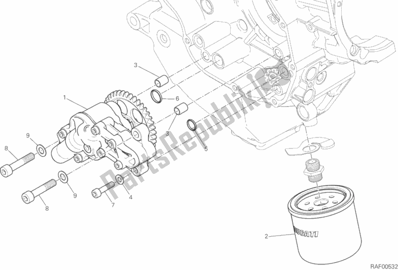 Todas as partes de Bomba De óleo - Filtro do Ducati Multistrada 1200 S ABS USA 2017
